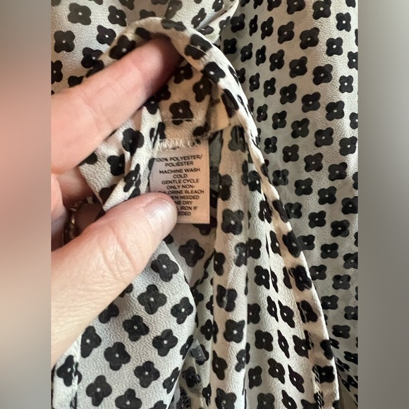 LOFT White Chiffon Tie Neck Blouse - Picture 6 of 7